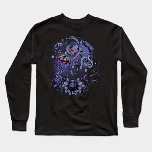 cat and jellyfish friendship Long Sleeve T-Shirt